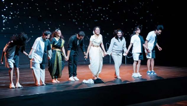 Puneeth JH and fellow performers taking a curtain call after Finding Me